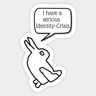 Wittgenstein Rabbit Duck Optical Illusion: I have a serious identity crisis Sticker